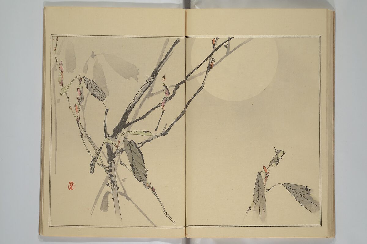 Picture Album of Birds and Flowers (Seitei Kachō gafu)  省亭花鳥画譜, Watanabe Seitei 渡辺省亭 (Japanese, 1851–1918), Set of three woodblock printed books attached by thread binding; ink and color on paper, Japan