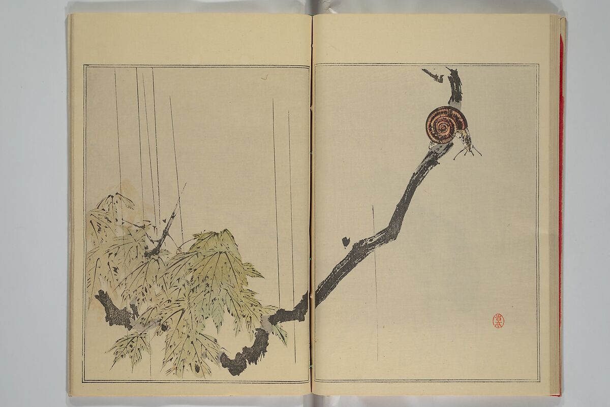 Picture Album of Birds and Flowers (Seitei Kachō gafu)  省亭花鳥画譜, Watanabe Seitei 渡辺省亭 (Japanese, 1851–1918), Set of three woodblock printed books attached by thread binding; ink and color on paper, Japan
