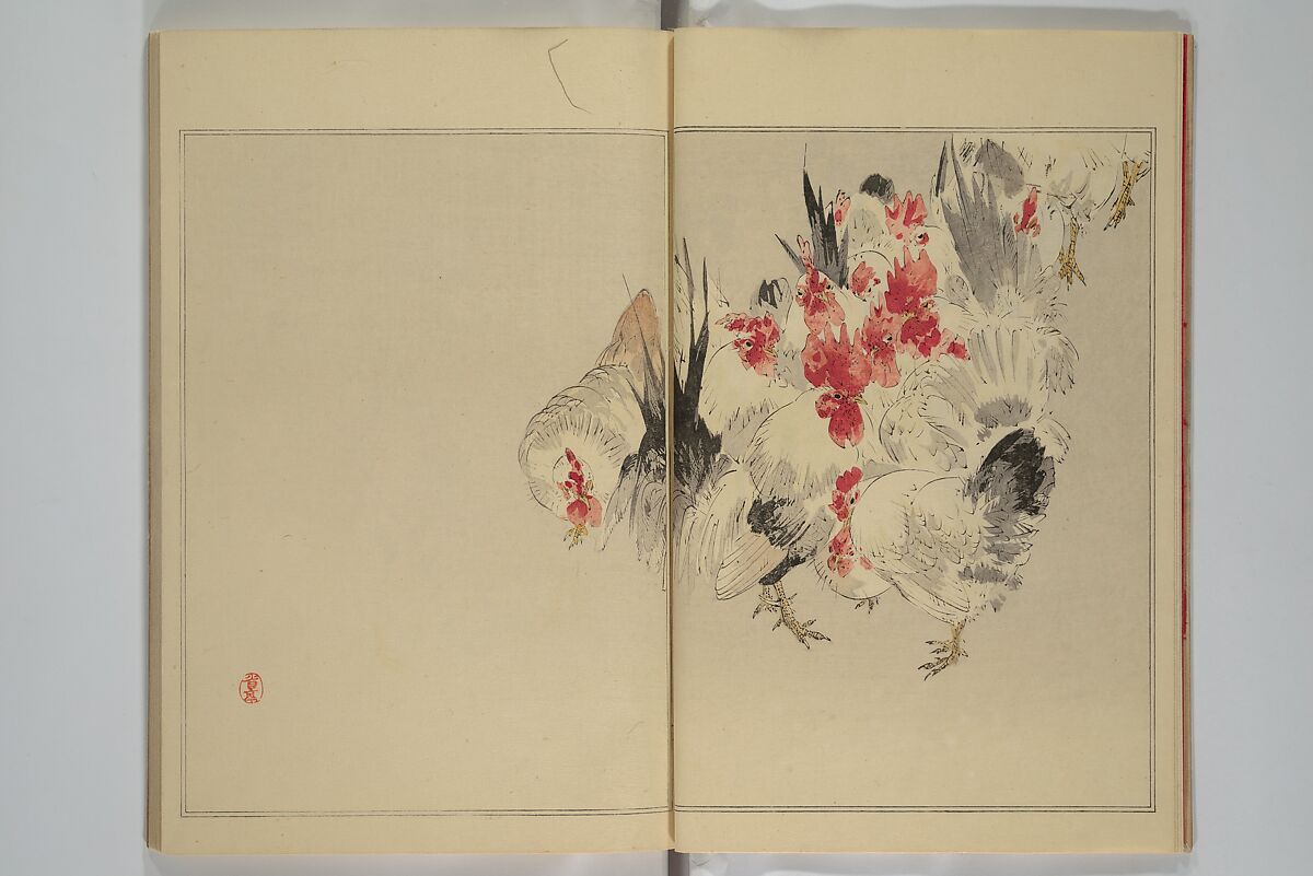 Picture Album of Birds and Flowers (Seitei Kachō gafu)  省亭花鳥画譜, Watanabe Seitei 渡辺省亭 (Japanese, 1851–1918), Set of three woodblock printed books attached by thread binding; ink and color on paper, Japan