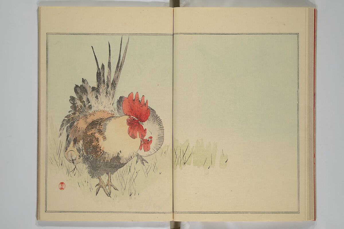Picture Album of Birds and Flowers (Seitei Kachō gafu)  省亭花鳥画譜, Watanabe Seitei 渡辺省亭 (Japanese, 1851–1918), Set of three woodblock printed books attached by thread binding; ink and color on paper, Japan
