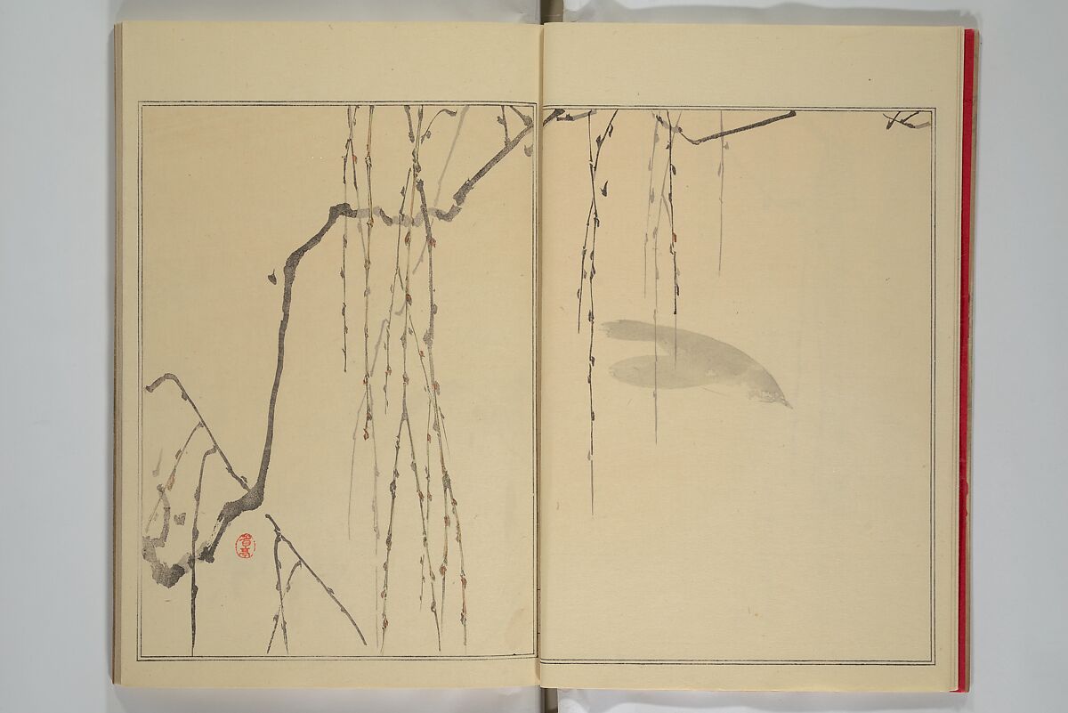 Picture Album of Birds and Flowers (Seitei Kachō gafu)  省亭花鳥画譜, Watanabe Seitei 渡辺省亭 (Japanese, 1851–1918), Set of three woodblock printed books attached by thread binding; ink and color on paper, Japan