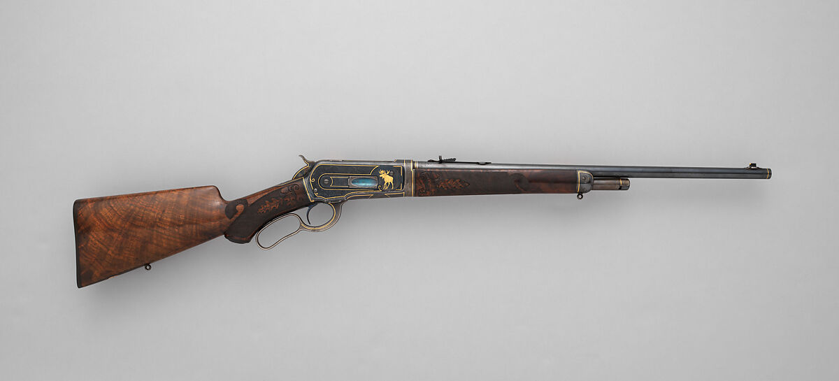 Winchester Model 1886 Takedown Rifle (serial no. 125176), Winchester Repeating Arms Company (American, New Haven, Connecticut, founded 1866), Steel, gold, platinum, wood (walnut), American, New Haven, Connecticut 