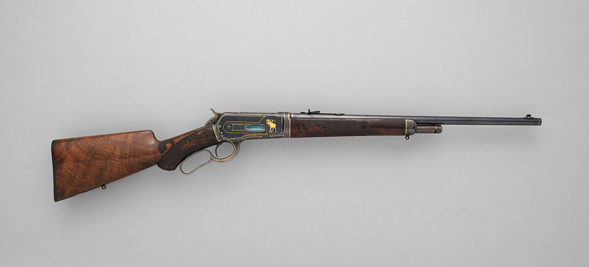 Winchester Model 1886 Takedown Rifle (serial no. 125176), Winchester Repeating Arms Company  American, Steel, gold, platinum, wood (walnut), American, New Haven, Connecticut