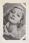 Greta Garbo from Movie Stars Exhibit Cards series (W401), Commercial photolithograph 