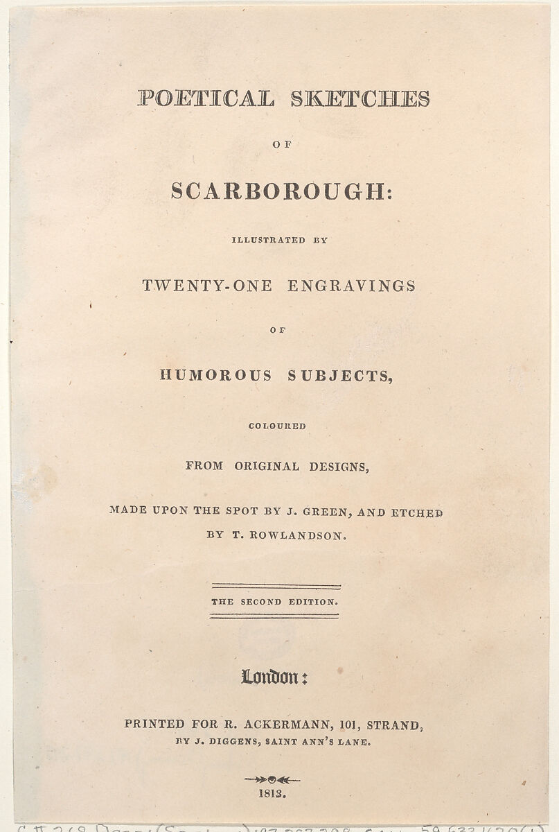 Title Page, Thomas Rowlandson (British, London 1757–1827 London), Letterpress 