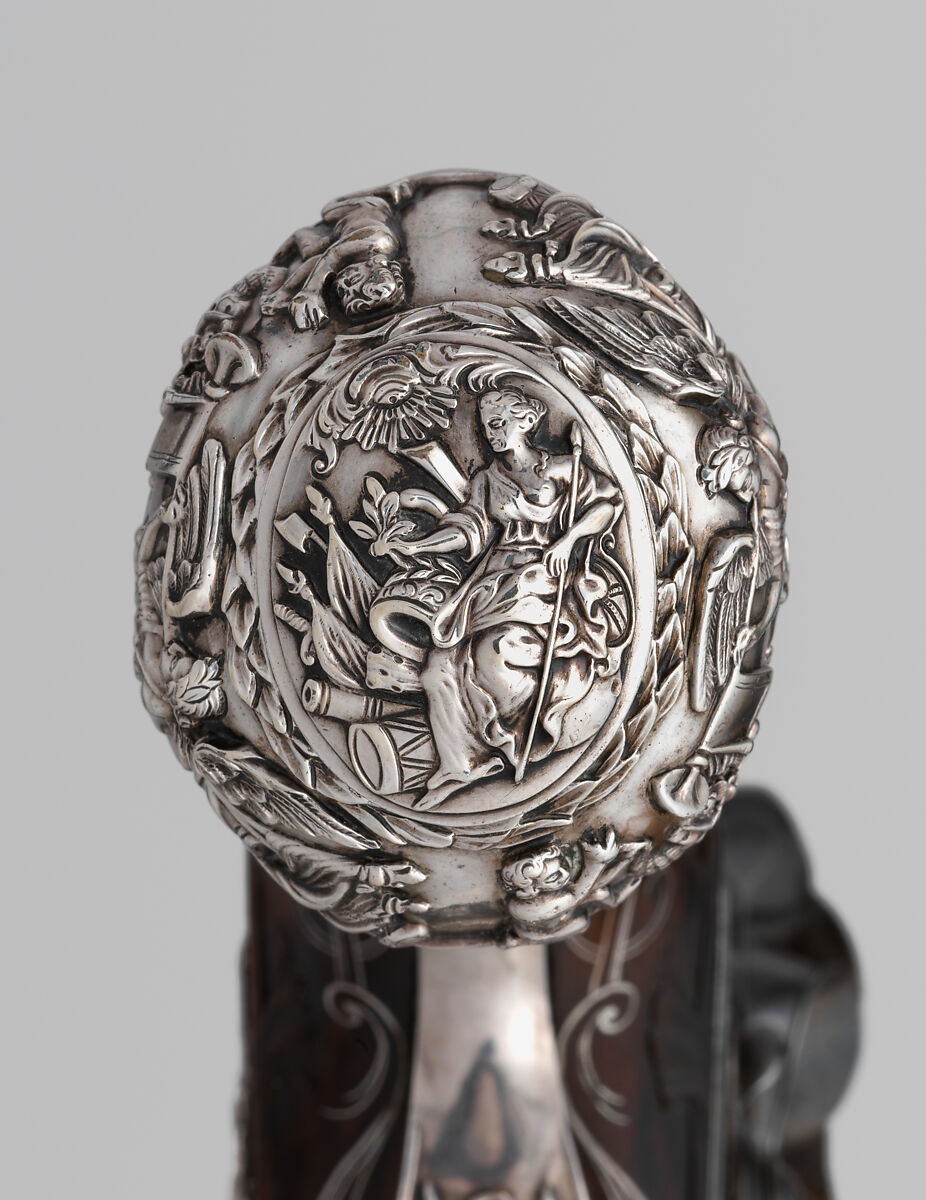 Pair of Flintlock Pistols, Henry Hadley (British, London, active 1734, d. 1773), Steel, wood (walnut), silver, gold, copper alloy, British, London