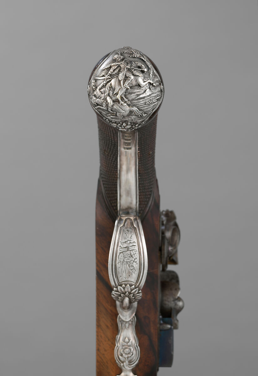 Pair of Flintlock Pistols of the Prince of Wales, later George IV (1762–1830), with Case and Accessories, Durs Egg (British, born Switzerland, baptized Oberbuchsiten, Switzerland 1748–1831 London), Steel, wood (walnut, rosewood, mahogany), silver, gold, horn, copper alloy, leather, textile, British, London