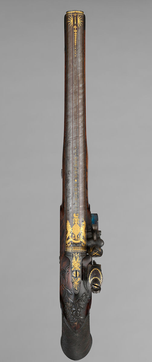 Pair of Flintlock Pistols of the Prince of Wales, later George IV (1762–1830), with Case and Accessories, Durs Egg (British, born Switzerland, baptized Oberbuchsiten, Switzerland 1748–1831 London), Steel, wood (walnut, rosewood, mahogany), silver, gold, horn, copper alloy, leather, textile, British, London