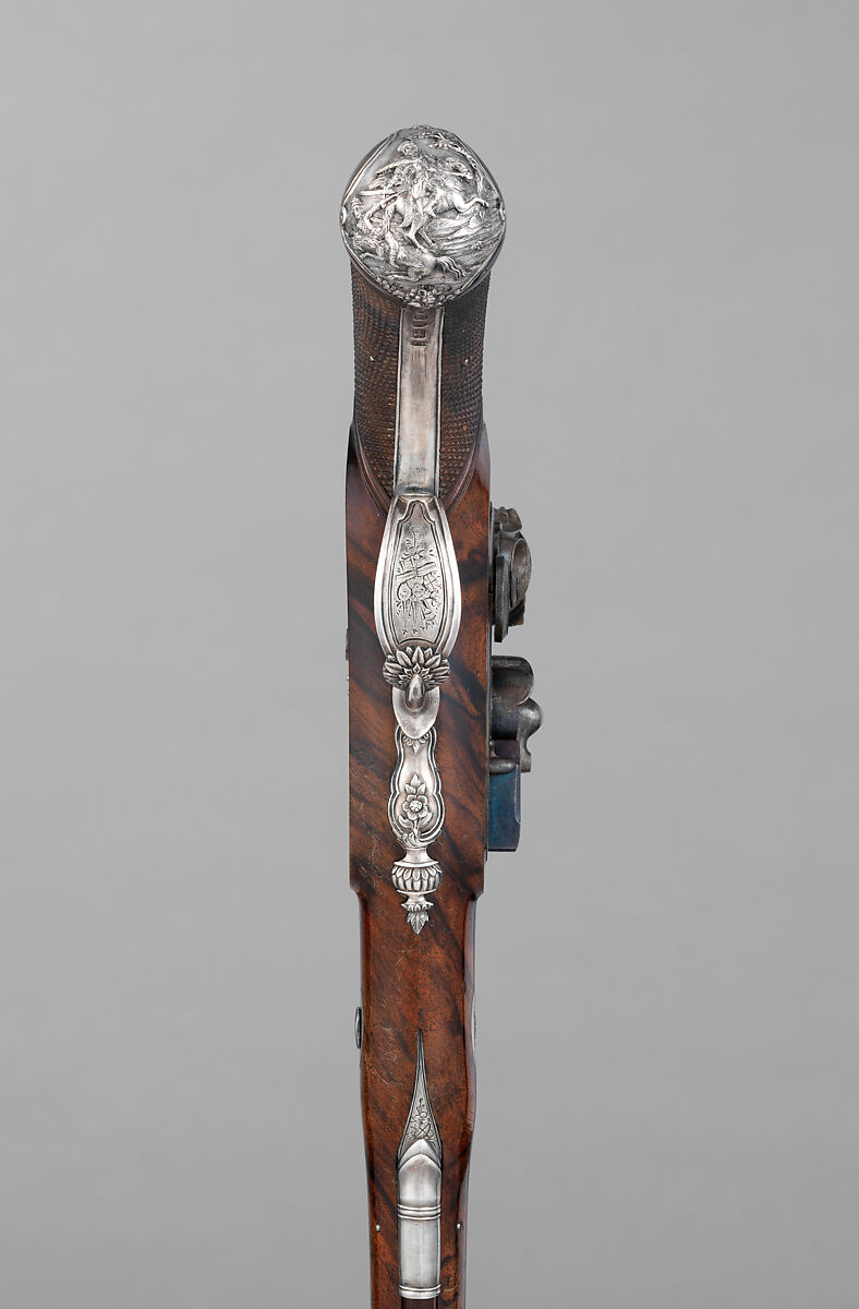 Pair of Flintlock Pistols of the Prince of Wales, later George IV (1762–1830), with Case and Accessories, Durs Egg (British, born Switzerland, baptized Oberbuchsiten, Switzerland 1748–1831 London), Steel, wood (walnut, rosewood, mahogany), silver, gold, horn, copper alloy, leather, textile, British, London