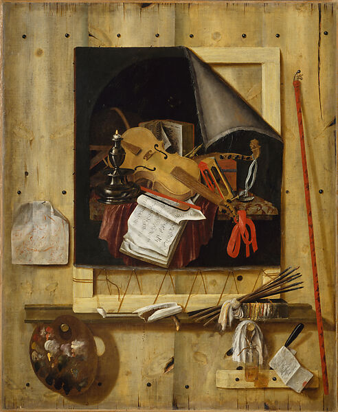 The Attributes of the Painter, Cornelius Norbertus Gijsbrechts  Flemish, Oil on canvas