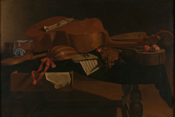 Musical Instruments, Evaristo Baschenis  Italian, Oil on canvas