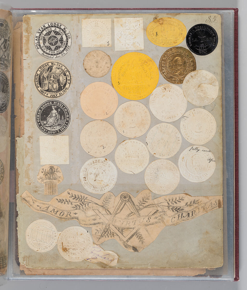 Workbook Recording the Engraved Firearms Ornament of Louis D. Nimschke (1832–1904), Louis Daniel Nimschke (American, born Ebersdorf, Reuss Schleiz, Germany July 14, 1832–April 9, 1904 Brooklyn, New York), Ink on paper, leather binding, American, New York