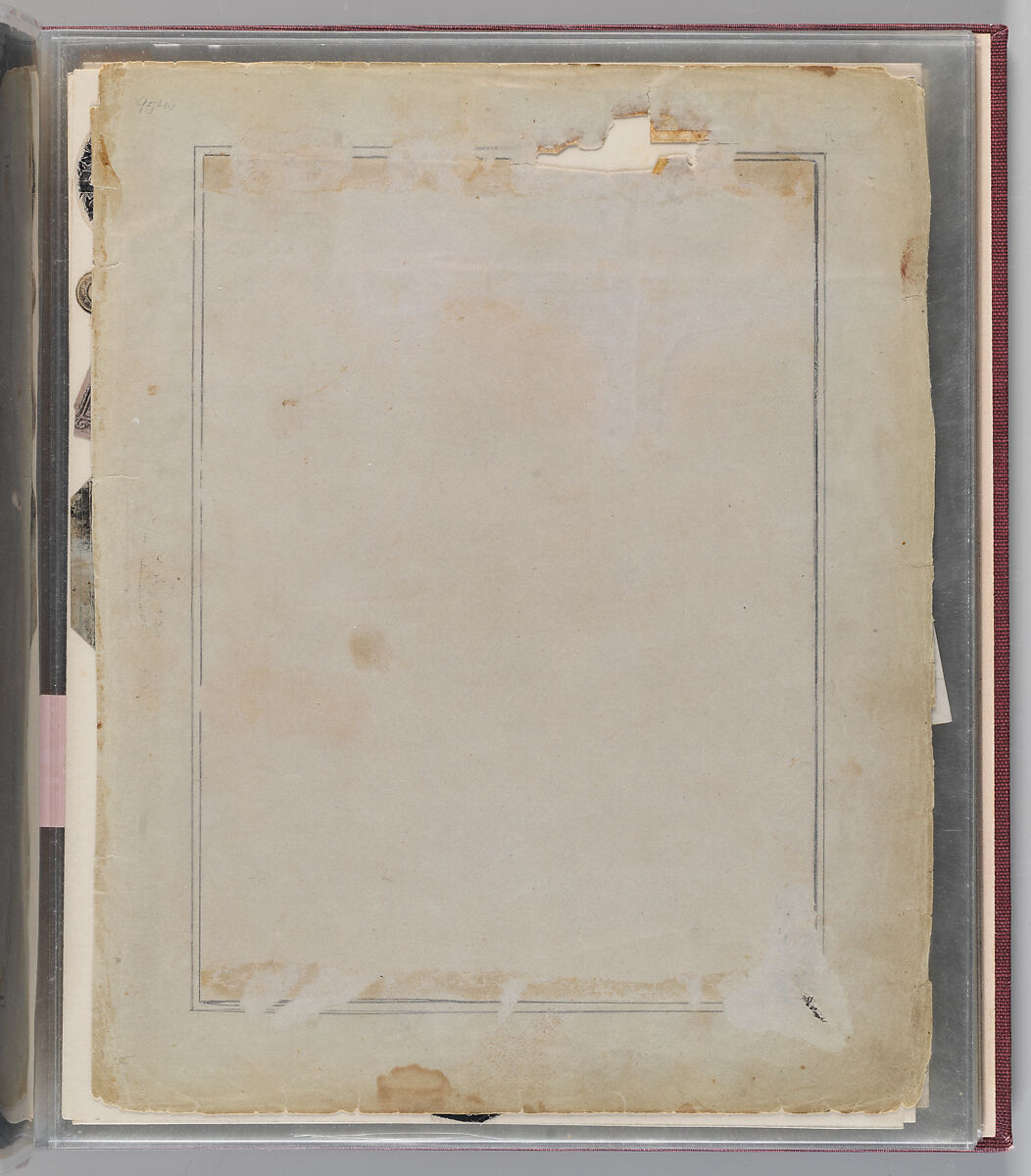 Workbook Recording the Engraved Firearms Ornament of Louis D. Nimschke (1832–1904), Louis Daniel Nimschke (American, born Ebersdorf, Reuss Schleiz, Germany July 14, 1832–April 9, 1904 Brooklyn, New York), Ink on paper, leather binding, American, New York