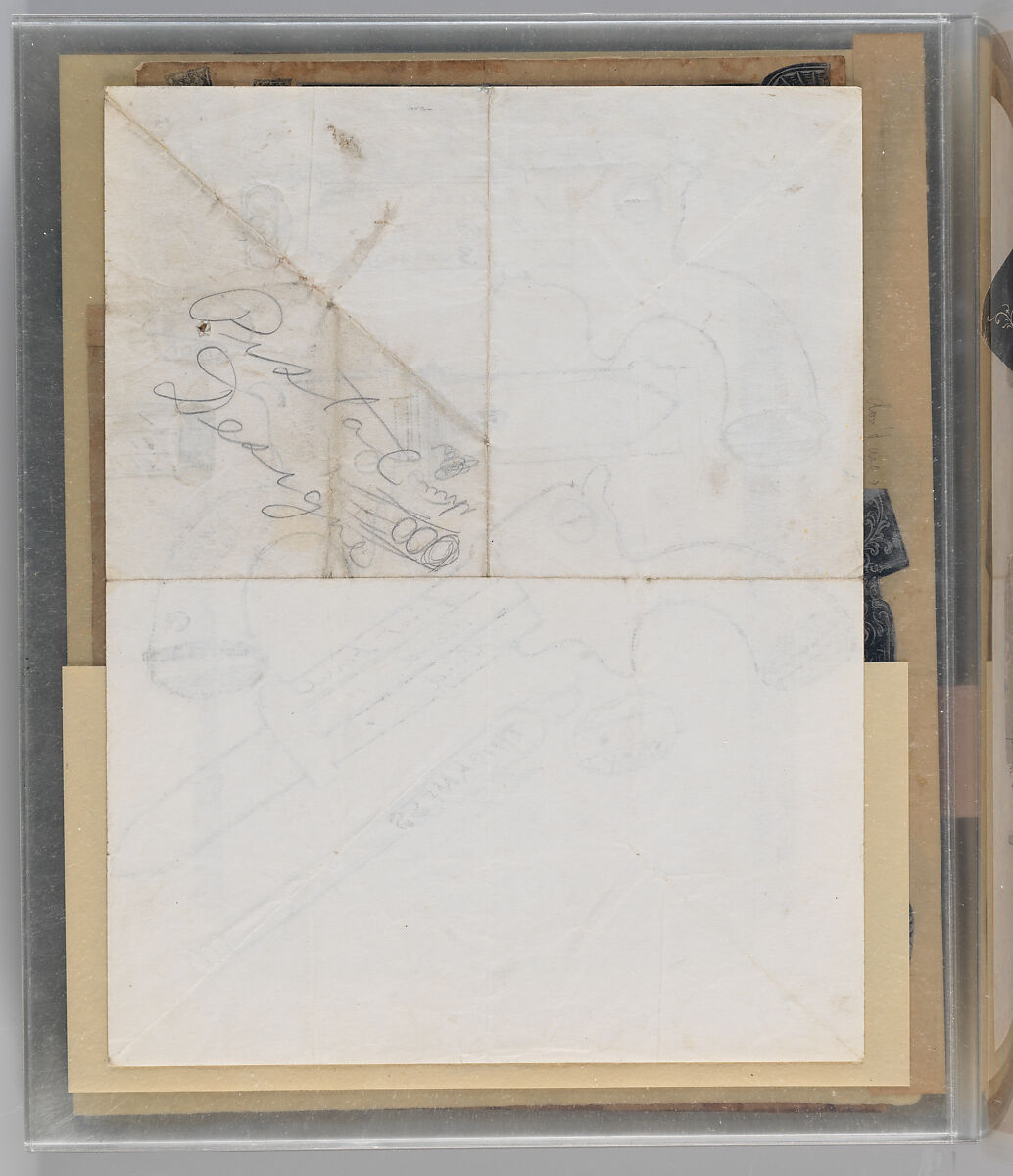 Workbook Recording the Engraved Firearms Ornament of Louis D. Nimschke (1832–1904), Louis Daniel Nimschke (American, born Ebersdorf, Reuss Schleiz, Germany July 14, 1832–April 9, 1904 Brooklyn, New York), Ink on paper, leather binding, American, New York