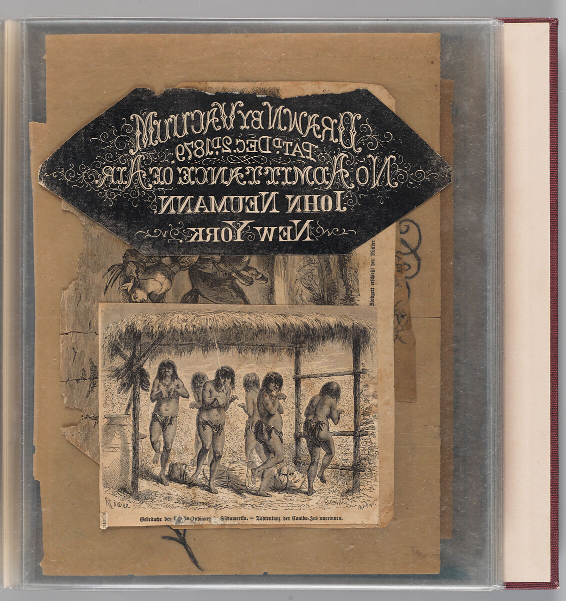 Workbook Recording the Engraved Firearms Ornament of Louis D. Nimschke (1832–1904), Louis Daniel Nimschke (American, born Ebersdorf, Reuss Schleiz, Germany July 14, 1832–April 9, 1904 Brooklyn, New York), Ink on paper, leather binding, American, New York