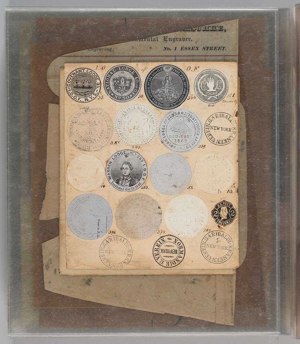 Workbook Recording the Engraved Firearms Ornament of Louis D. Nimschke (1832–1904), Louis Daniel Nimschke (American, born Ebersdorf, Reuss Schleiz, Germany July 14, 1832–April 9, 1904 Brooklyn, New York), Ink on paper, leather binding, American, New York