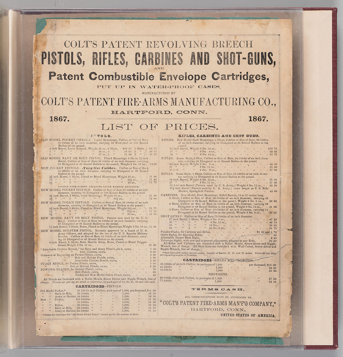 Workbook Recording the Engraved Firearms Ornament of Louis D. Nimschke (1832–1904), Louis Daniel Nimschke (American, born Ebersdorf, Reuss Schleiz, Germany July 14, 1832–April 9, 1904 Brooklyn, New York), Ink on paper, leather binding, American, New York