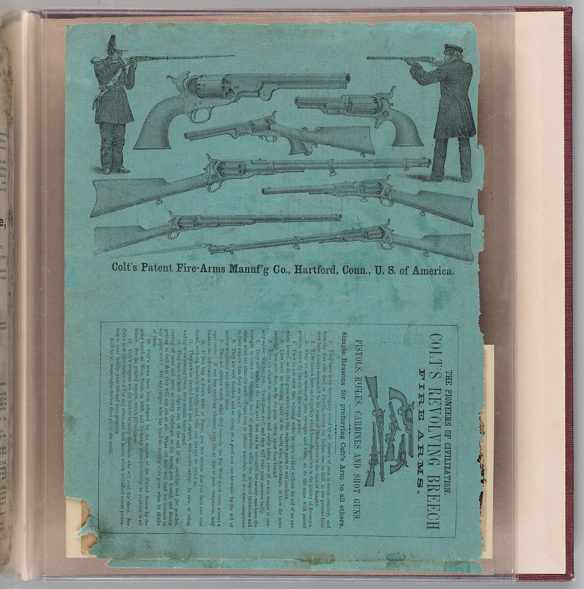 Workbook Recording the Engraved Firearms Ornament of Louis D. Nimschke (1832–1904), Louis Daniel Nimschke (American, born Ebersdorf, Reuss Schleiz, Germany July 14, 1832–April 9, 1904 Brooklyn, New York), Ink on paper, leather binding, American, New York