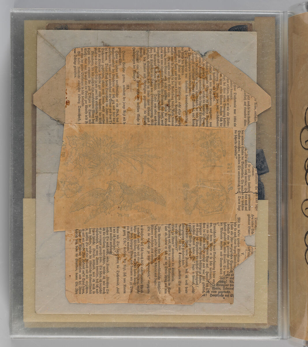 Workbook Recording the Engraved Firearms Ornament of Louis D. Nimschke (1832–1904), Louis Daniel Nimschke (American, born Ebersdorf, Reuss Schleiz, Germany July 14, 1832–April 9, 1904 Brooklyn, New York), Ink on paper, leather binding, American, New York