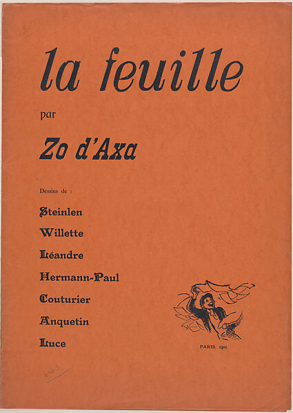 La Feuille, Théophile-Alexandre Steinlen (French (born Switzerland), Lausanne 1859–1923 Paris), Lithograph 