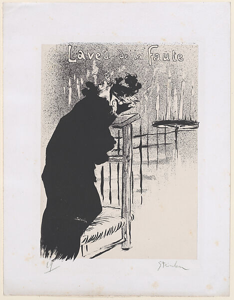 L'Aveu de la Faute, Théophile-Alexandre Steinlen (French (born Switzerland), Lausanne 1859–1923 Paris), Lithograph 