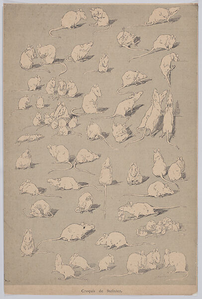 Croquis de Steinlen (Sheet of Illustrations from Le Chat Noir), Théophile-Alexandre Steinlen (French (born Switzerland), Lausanne 1859–1923 Paris), Gillotage 