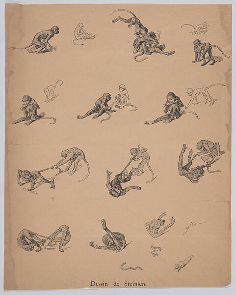 Dessin de Steinlen (Sheet of Illustrations from Le Chat Noir), Théophile-Alexandre Steinlen (French (born Switzerland), Lausanne 1859–1923 Paris), Gillotage 