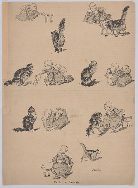 Theophile Alexandre Steinlen Dessin De Steinlen Sheet Of Illustrations From Le Chat Noir The Metropolitan Museum Of Art