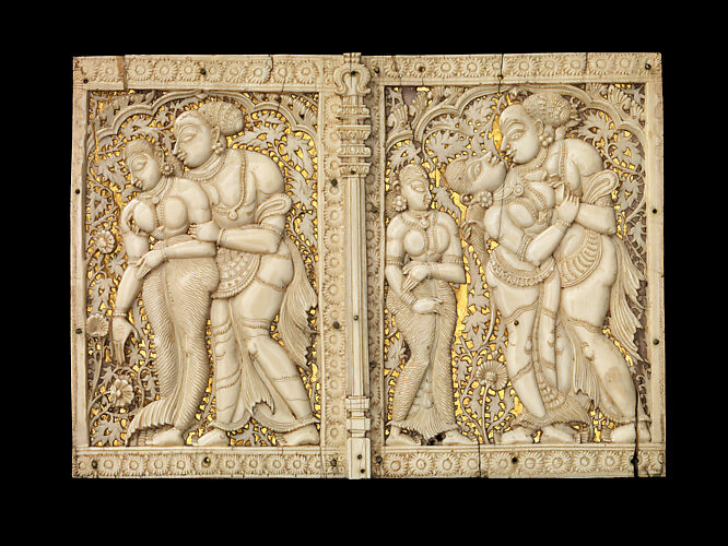 Two box panels with mithuna couples