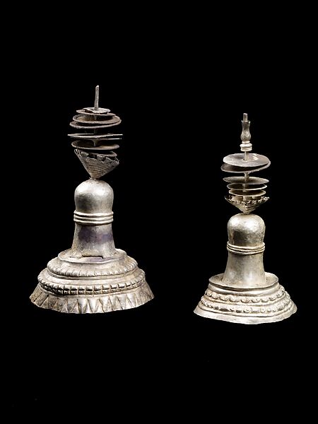 Miniature Stupas, Silver, Central Myanmar 