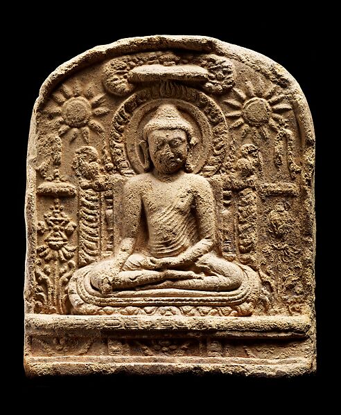 Sealing with Enthroned Buddha Calling the Earth to Witness, Fired clay, Central Myanmar 