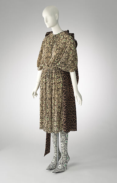 Ensemble, House of Balenciaga (French, founded 1937), (a) polyester, (b, c) polyester, leather, (d, e) metal, (f, g) plastic, metal, French 