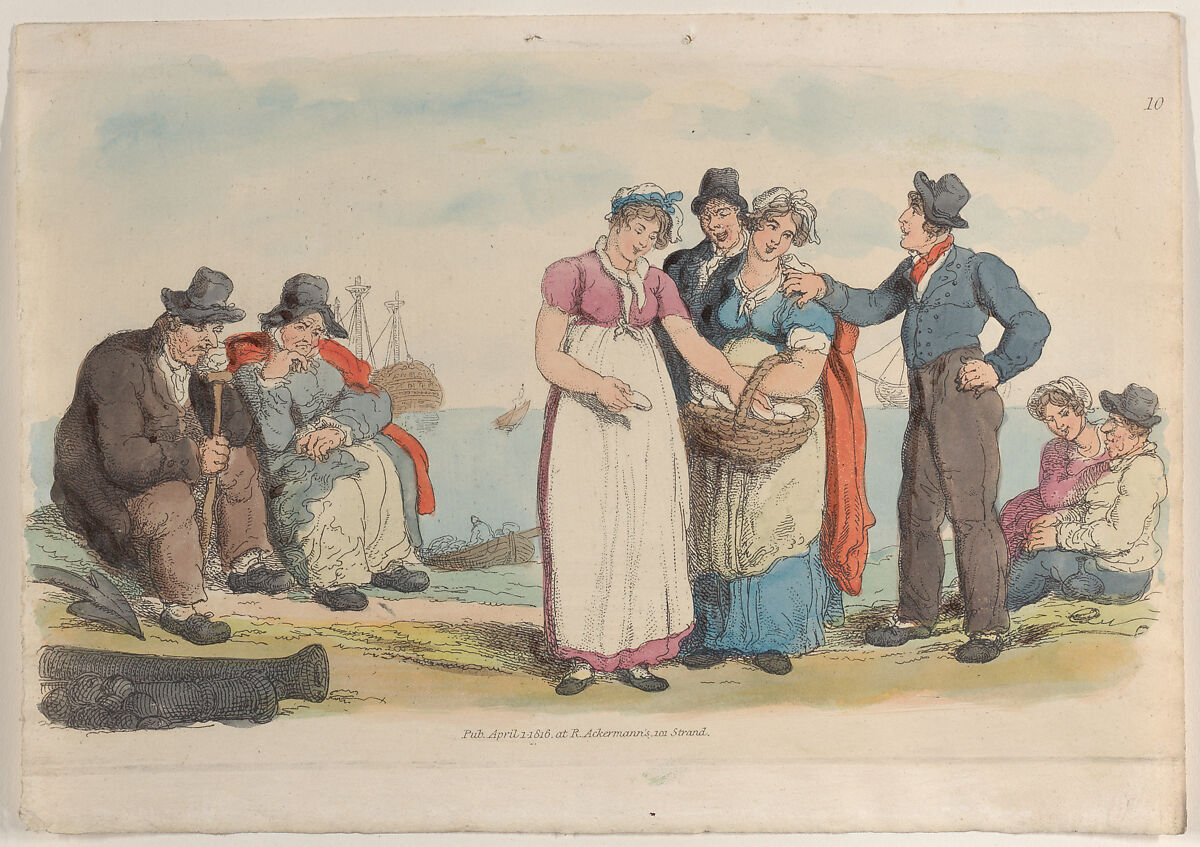 Plate 10, from "World in Miniature", Thomas Rowlandson (British, London 1757–1827 London), Hand-colored etching 