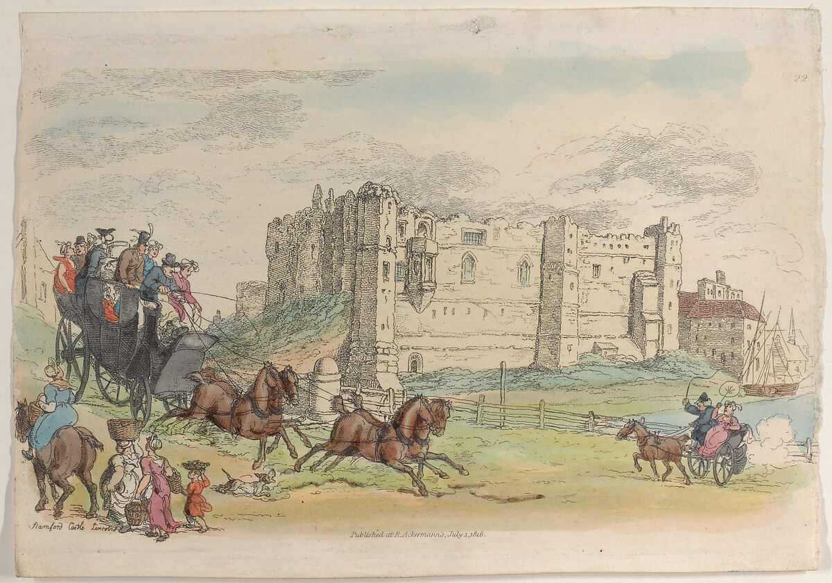 Plate 22, from "World in Miniature", Thomas Rowlandson (British, London 1757–1827 London), Hand-colored etching 