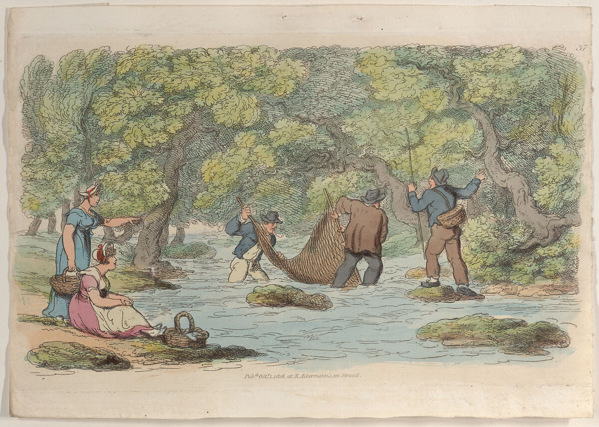 Plate 37, from "World in Miniature", Thomas Rowlandson (British, London 1757–1827 London), Hand-colored etching 