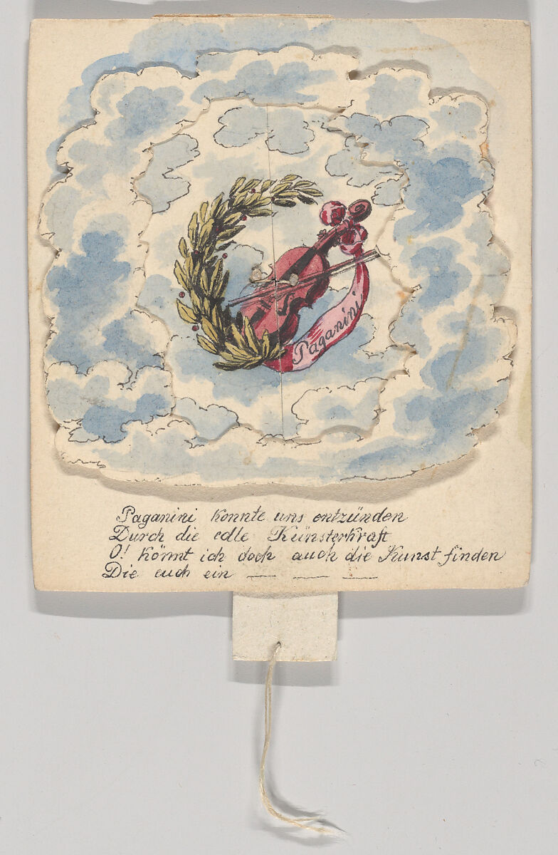 Greeting Card, Joseph Jakob Martin Eder (Austrian 1759–1835), Silk thread, pen, black ink, watercolor