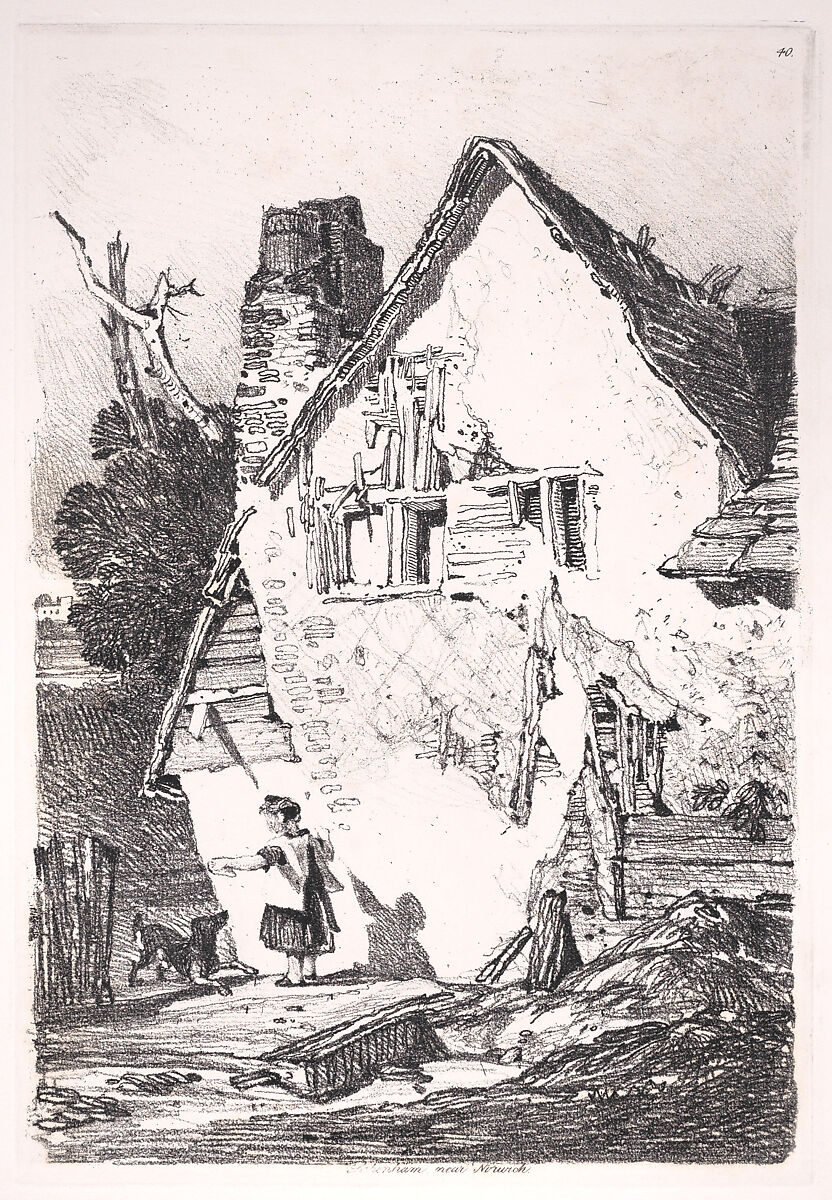 Lakenham, Near Norwich, John Sell Cotman (British, Norwich 1782–1842 London), Soft-ground etching 