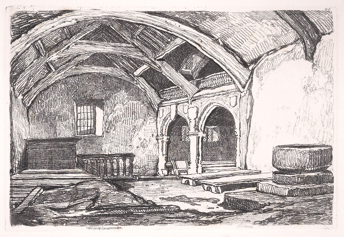 Capel Carrig, Caernarvonshire, John Sell Cotman (British, Norwich 1782–1842 London), Soft-ground etching 