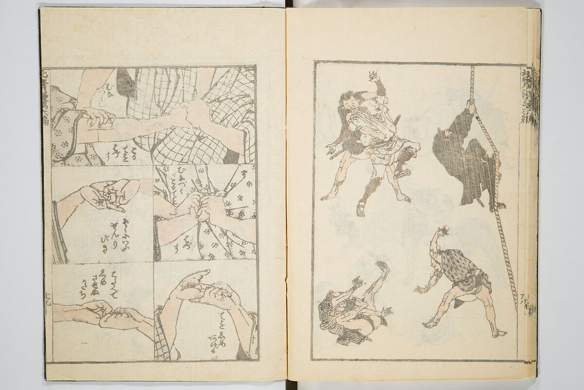 Transmitting the Spirit, Revealing the Form of Things, Volume 6 of Hokusai Sketchbooks (Denshin kaishu: Hokusai manga, gohen), Katsushika Hokusai 葛飾北斎 (Japanese, Tokyo (Edo) 1760–1849 Tokyo (Edo)), Woodblock printed book; ink and color on paper, Japan