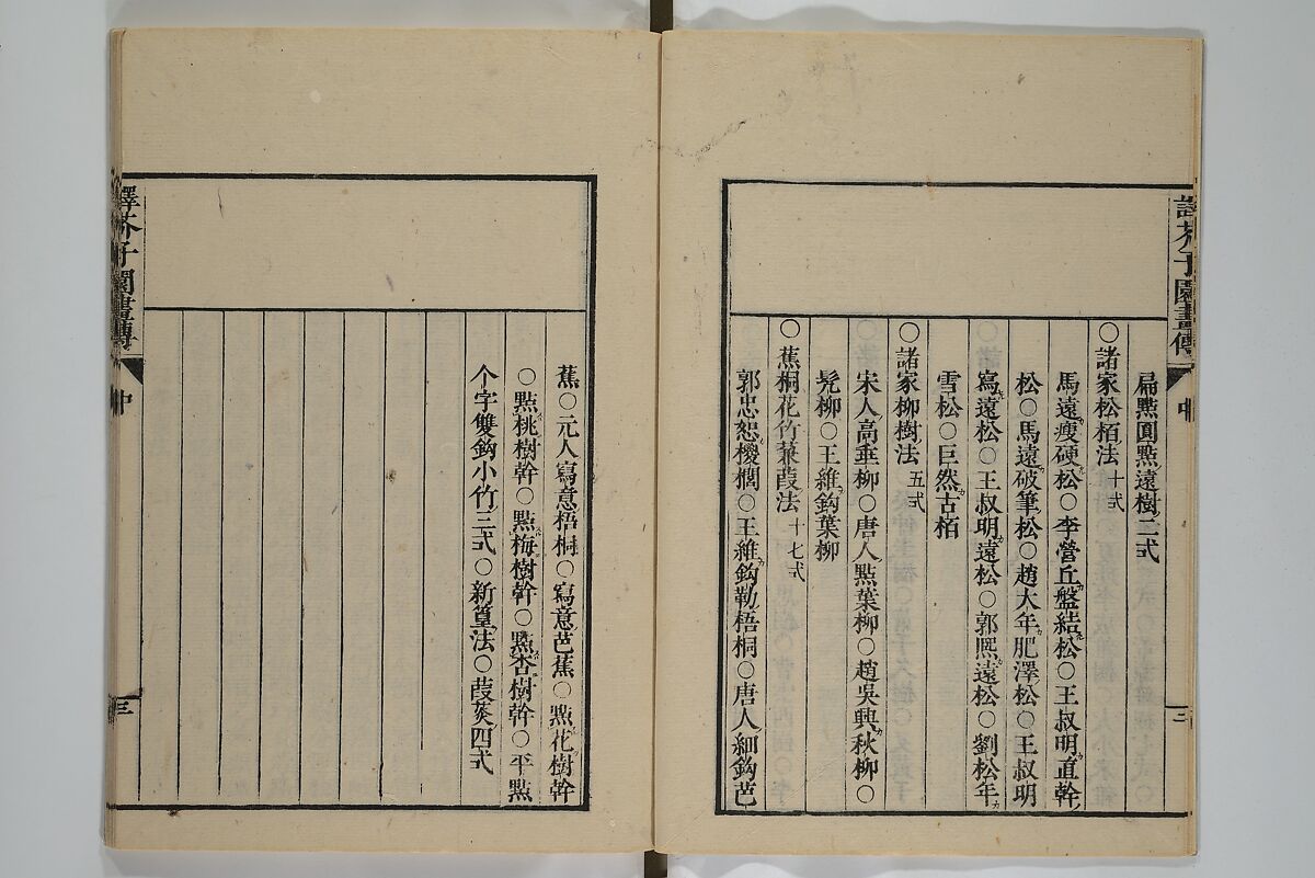 The Mustard Seed Garden Painting Manual (Yakubon Kaishien gaden) 譯本芥子園畫傳, Kashiwagi Jotei 柏木如亭 (Japanese, 1763–1819), Woodblock printed books; ink and color (on frontispiece only) on paper, Japan