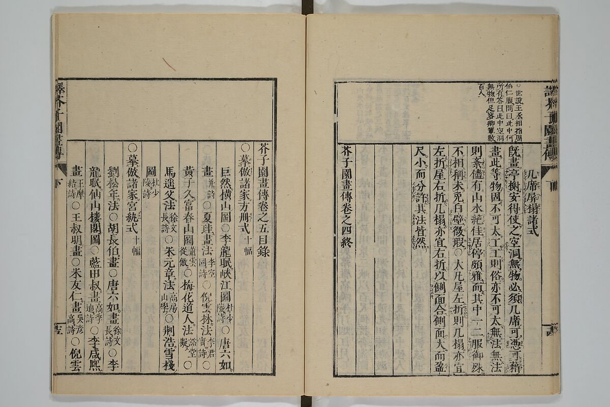 The Mustard Seed Garden Painting Manual (Yakubon Kaishien gaden) 譯本芥子園畫傳, Kashiwagi Jotei 柏木如亭 (Japanese, 1763–1819), Woodblock printed books; ink and color (on frontispiece only) on paper, Japan