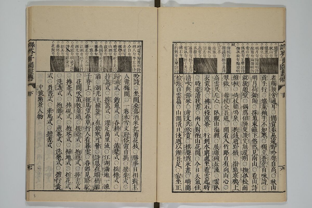 The Mustard Seed Garden Painting Manual (Yakubon Kaishien gaden) 譯本芥子園畫傳, Kashiwagi Jotei 柏木如亭 (Japanese, 1763–1819), Woodblock printed books; ink and color (on frontispiece only) on paper, Japan