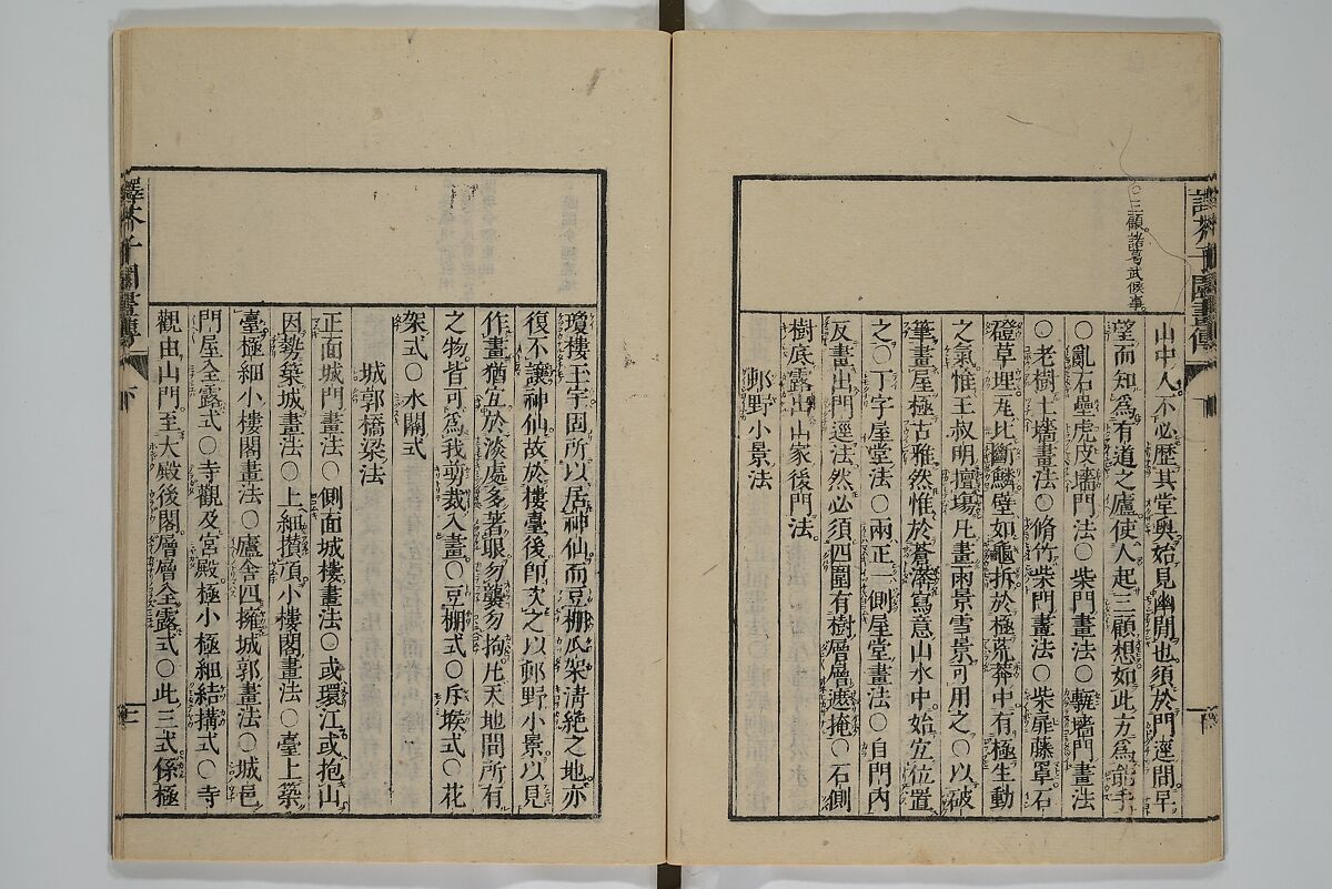 The Mustard Seed Garden Painting Manual (Yakubon Kaishien gaden) 譯本芥子園畫傳, Kashiwagi Jotei 柏木如亭 (Japanese, 1763–1819), Woodblock printed books; ink and color (on frontispiece only) on paper, Japan