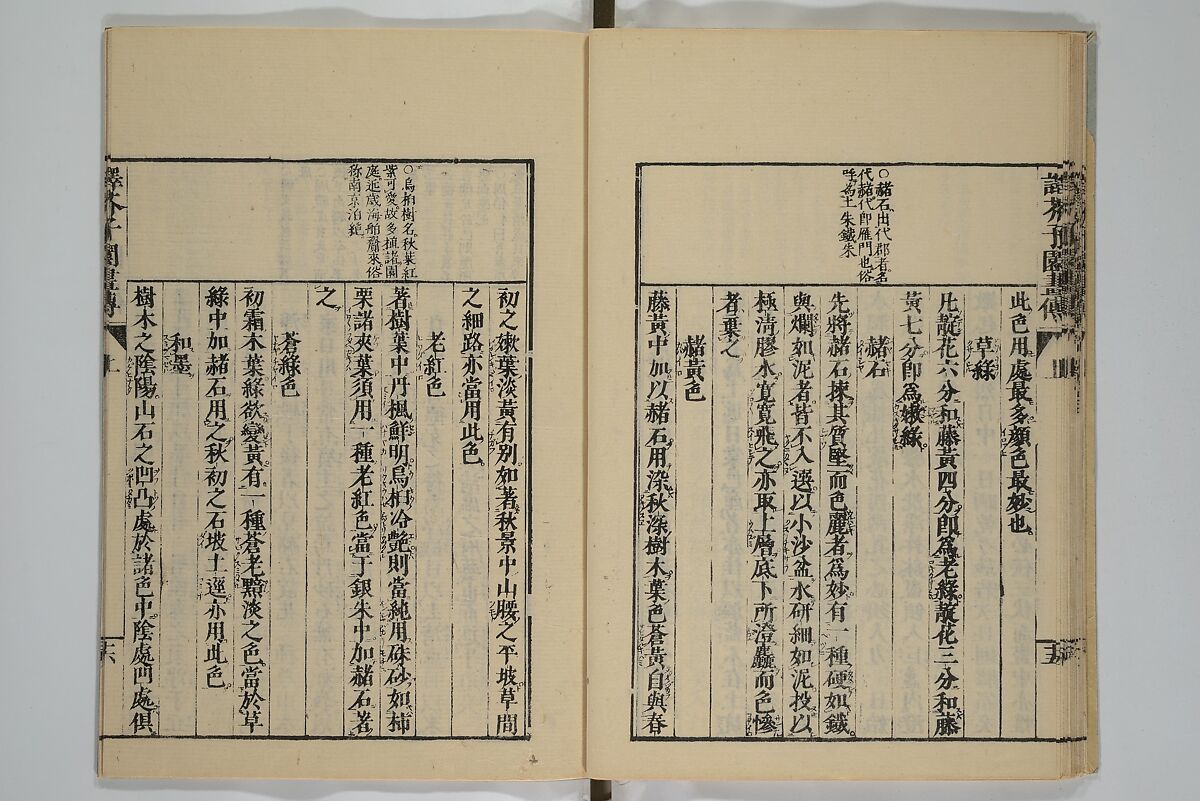 The Mustard Seed Garden Painting Manual (Yakubon Kaishien gaden) 譯本芥子園畫傳, Kashiwagi Jotei 柏木如亭 (Japanese, 1763–1819), Woodblock printed books; ink and color (on frontispiece only) on paper, Japan