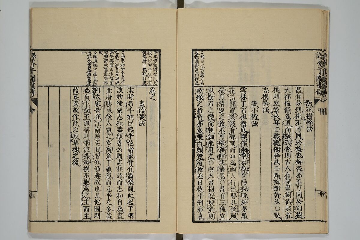 The Mustard Seed Garden Painting Manual (Yakubon Kaishien gaden) 譯本芥子園畫傳, Kashiwagi Jotei 柏木如亭 (Japanese, 1763–1819), Woodblock printed books; ink and color (on frontispiece only) on paper, Japan