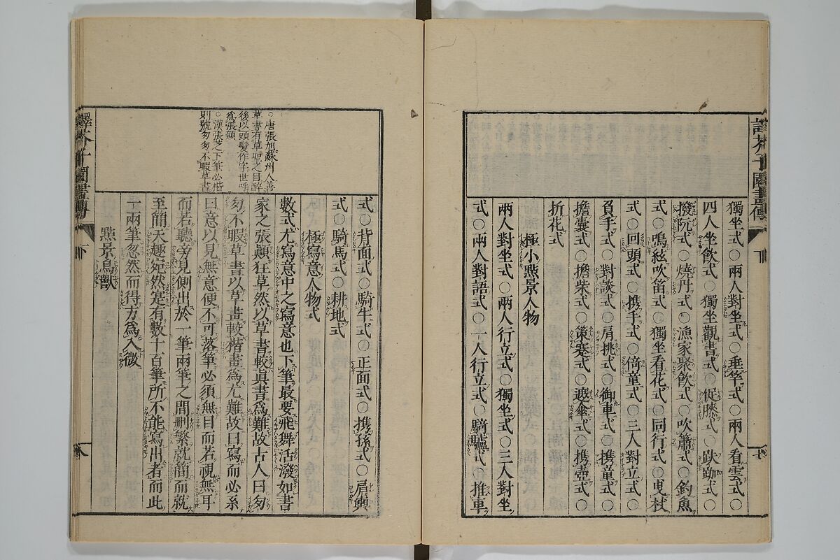 The Mustard Seed Garden Painting Manual (Yakubon Kaishien gaden) 譯本芥子園畫傳, Kashiwagi Jotei 柏木如亭 (Japanese, 1763–1819), Woodblock printed books; ink and color (on frontispiece only) on paper, Japan