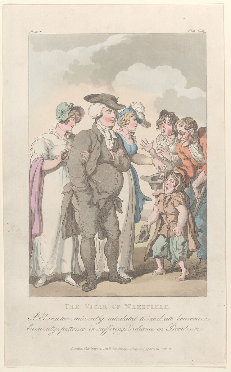 Frontispiece: The Vicar of Wakefield, from "The Vicar of Wakefield", Thomas Rowlandson (British, London 1757–1827 London), Hand-colored etching and aquatint 