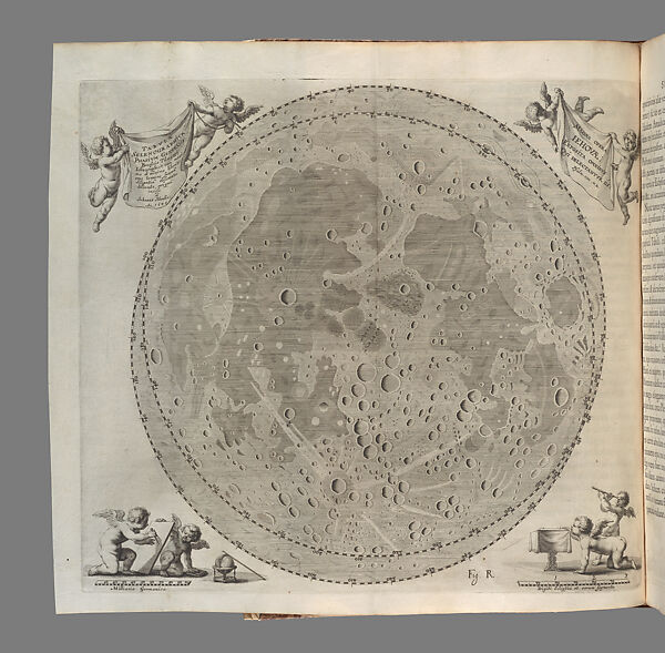 Lunar Map, in Selenography, or the Description of the Moon (Selenographia: sive Lunae descriptio), Johannes Hevelius (Polish, Gdańsk 1611–1687 Gdańsk), Engraving 