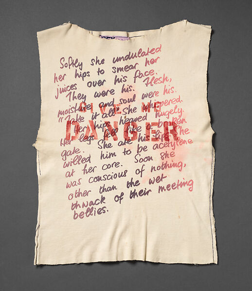"Give Me Danger" T-shirt, Vivienne Westwood (British, 1941–2022), cotton, British 