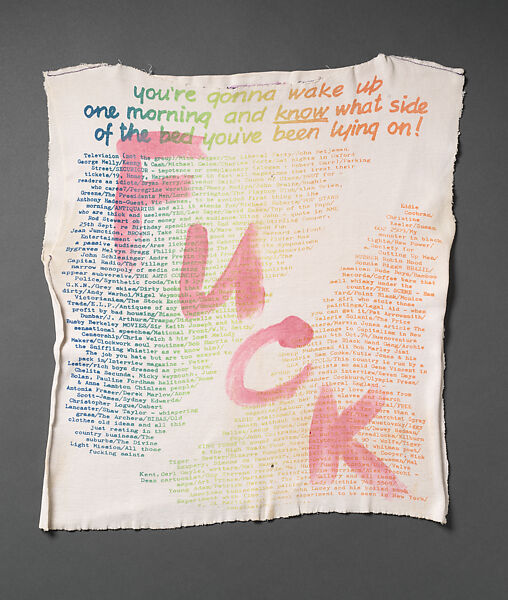 "You’re Gonna Wake Up One Morning" T-shirt, Vivienne Westwood (British, 1941–2022), cotton, British 